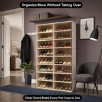 Foldable Shoe Cabinet with Doors – Slim Entryway Shoe Storage Organizer - 10