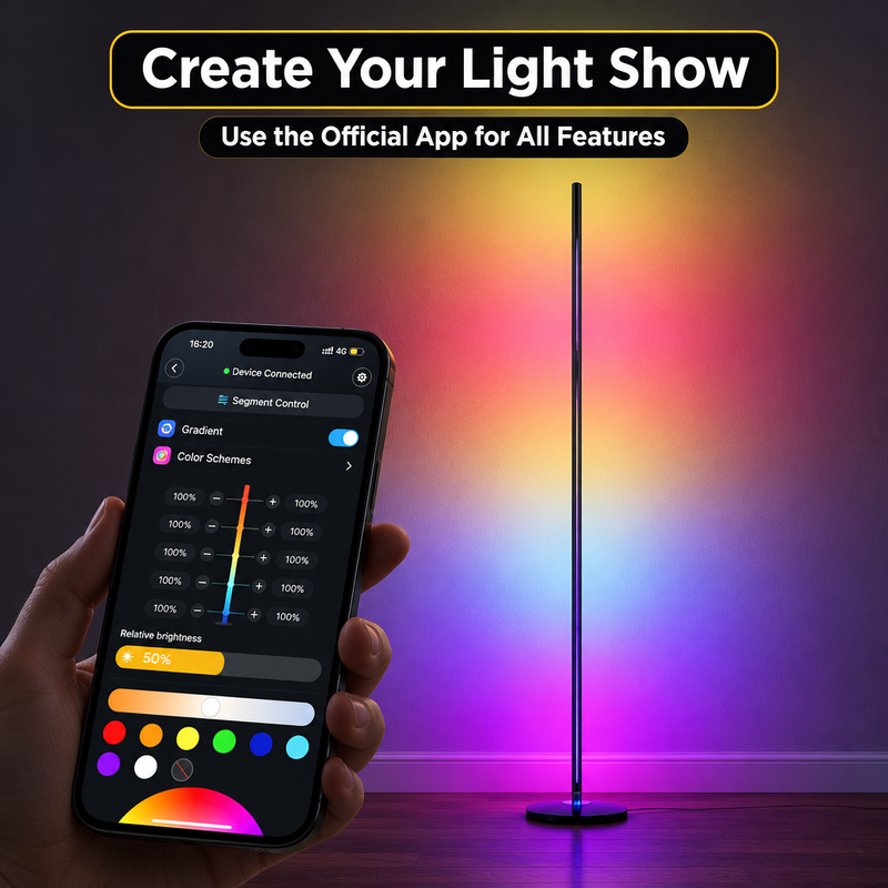 FLOOR LAMP – SMART RGBIC CORNER LAMP WITH MUSIC SYNC - 10