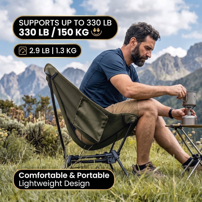 Ultralight Folding Camping Chair – Portable Outdoor High-Back Seat - 10