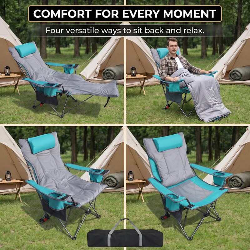 Premium Reclining Outdoor Camping Chair – Adjustable Comfort Seat - 10