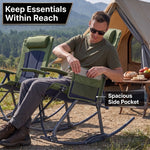 High Back Folding Rocking Camping Chair – Oversized Portable Outdoor Rocker with Cup Holder, Carry Bag & Heavy-Duty Steel Frame - 10