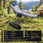 Premium Reclining Camping Chair with Footrest & Headrest – 4-Position Adjustable Recline - 10