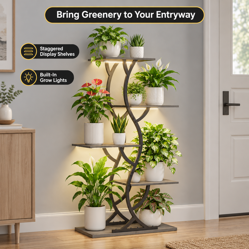 Plant Stand with Grow Lights – Indoor Plant Shelf, 4 to 9 Tiers - 10