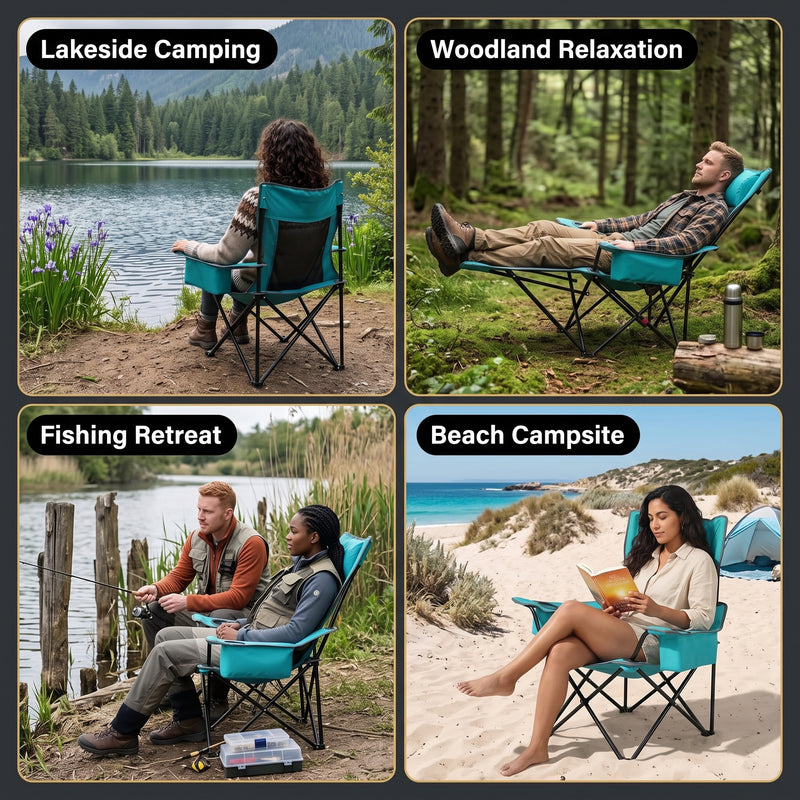 Premium Reclining Outdoor Camping Chair – Adjustable Comfort Seat - 10