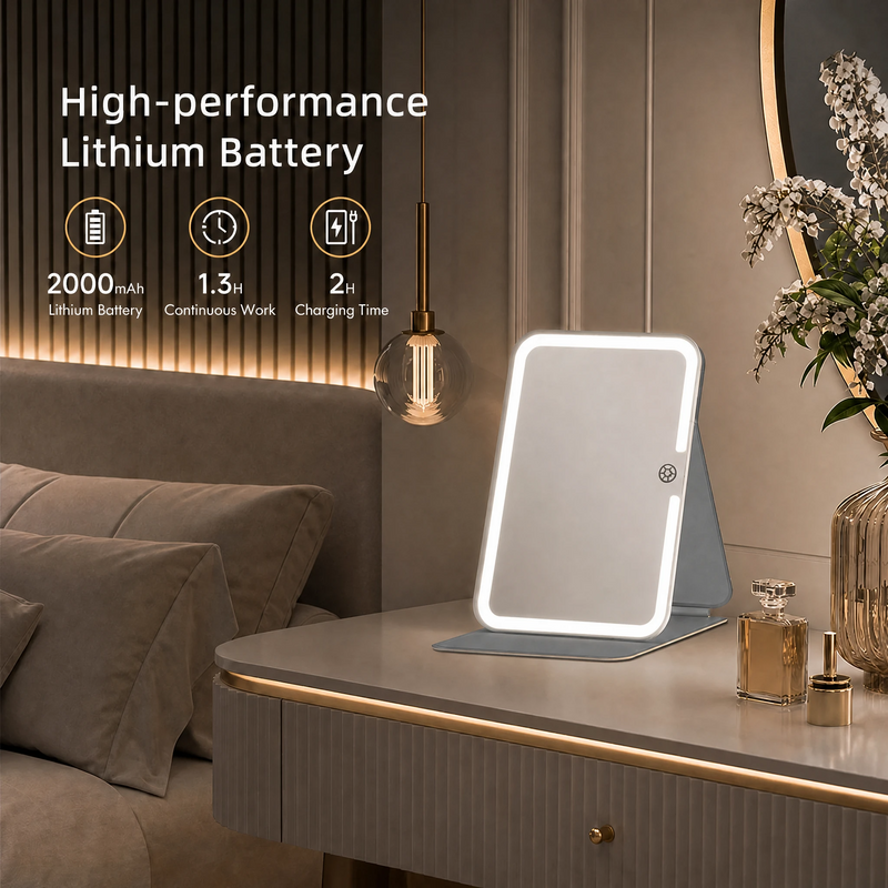 Portable LED Makeup Mirror – Rechargeable, Adjustable Brightness, Compact & Travel-Friendly - 10