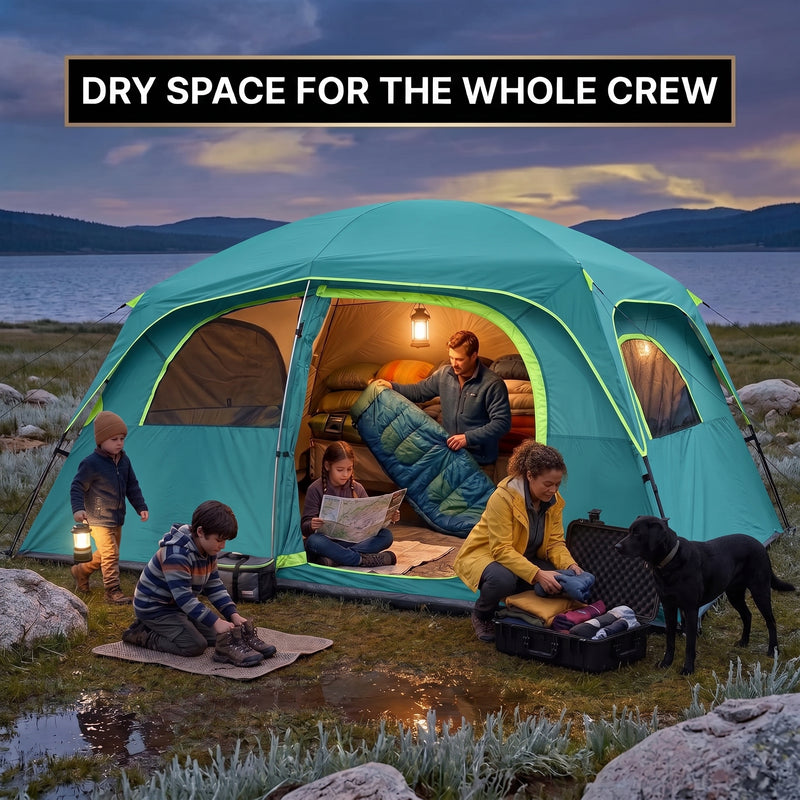 5–8 PERSON FAMILY DOME CAMPING TENT – WATERPROOF OUTDOOR TENT WITH RAINFLY & CARRY BAG - 10