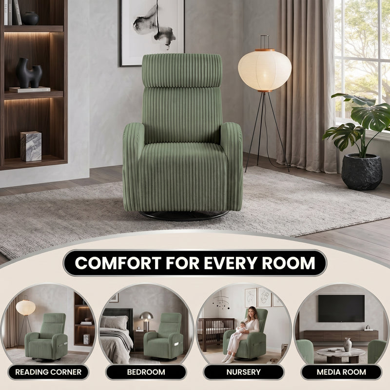 Swivel Accent Chair with Storage, 360 Degree Velvet Small Accent Chair, No Assembly Comfy Bedroom Chair for Living Room, Reading, Dressing Room - 10
