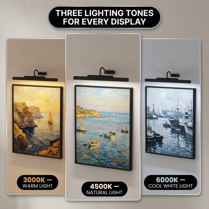 Picture Lights for Wall, Rechargeable Battery Operated LED Gallery Light Bar with Remote & Timer, Dimmable Wireless Wall Sconce for Paintings & Frames - 10