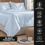 Bamboo Cooling Sheets – 300TC Viscose Sateen Sheet Set - 10