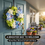 HYDRANGEA WREATH FOR FRONT DOOR – ARTIFICIAL FLORAL PORCH DÉCOR - 10