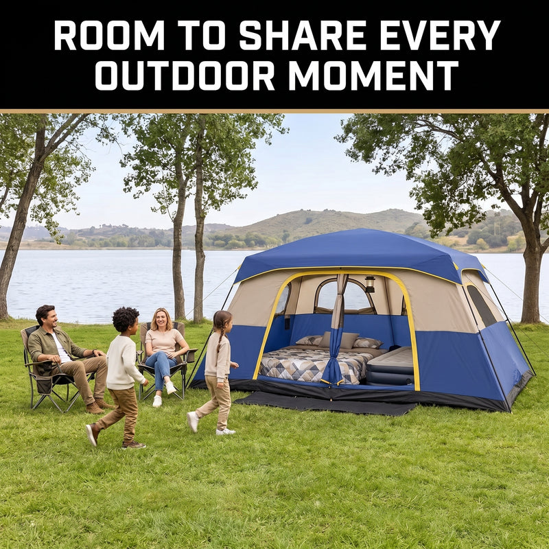 8–10 Person Instant Cabin Camping Tent with Room Divider - 10