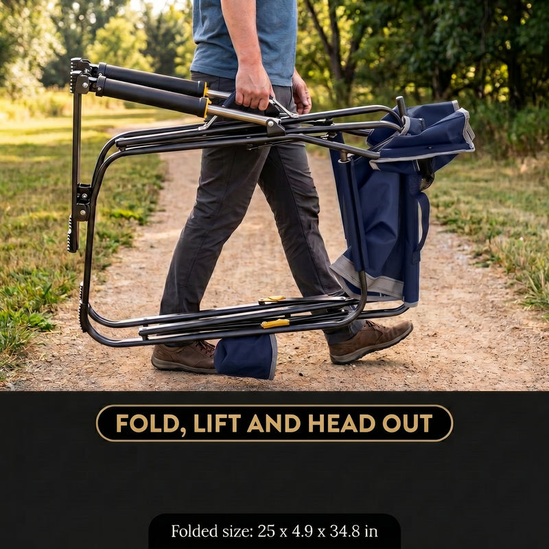 ROCKING CAMPING CHAIR – FOLD-FLAT CHAIR WITH CUP HOLDER - 10