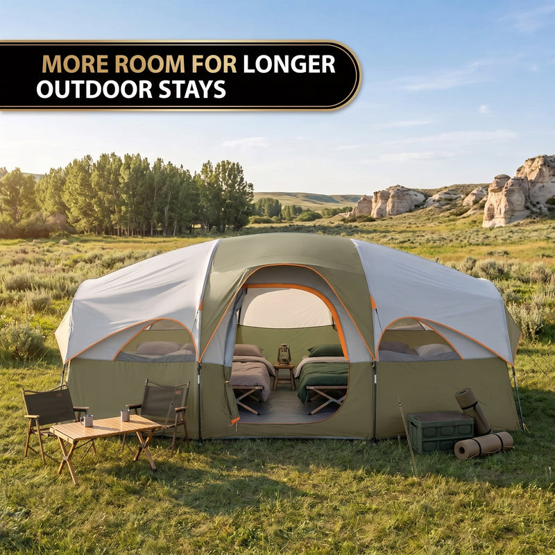 5–8 PERSON FAMILY DOME CAMPING TENT – WATERPROOF OUTDOOR TENT WITH RAINFLY & CARRY BAG - 10