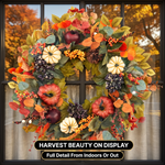 PUMPKIN WREATH FOR FRONT DOOR – FALL FARMHOUSE DÉCOR - 10