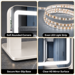 LED Vanity Mirror with Touch Dimming & Magnification - 10