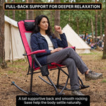 High Back Folding Rocking Camping Chair – Oversized Portable Outdoor Rocker with Cup Holder, Carry Bag & Heavy-Duty Steel Frame - 10