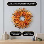 Fall Wreath for Front Door – Artificial Autumn Wreath with Pumpkins, Sunflowers & Peonies, 22 Inch, Farmhouse Harvest Décor for Porch, Wall & Thanksgiving - 10