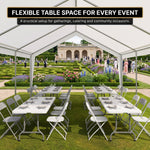 6 FT FOLDING CAMPING TABLE – PORTABLE INDOOR OUTDOOR TABLE WITH WATERPROOF HDPE TOP & CARRY HANDLE - 10