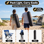 Premium Reclining Camping Chair with Footrest & Headrest – 4-Position Adjustable Recline - 10