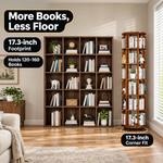 Rotating Bookshelf Tower – 360° Spinning Bookcase | 5 & 6-Tier, Solid Wood & MDF - 10