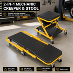 2-in-1 Convertible Z-Creeper Seat - Rolling Mechanic Creeper with Wheels, Under Dash Creeper & Garage Chair for Auto Repair, Low Profile Roller Seat - 10