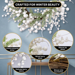 CHRISTMAS BERRY WREATH FOR FRONT DOOR – WINTER PINE HOLIDAY DÉCOR - 10