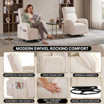 Swivel Accent Chair with Storage, 360 Degree Velvet Small Accent Chair, No Assembly Comfy Bedroom Chair for Living Room, Reading, Dressing Room - 10