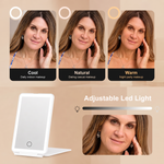 Portable LED Makeup Mirror – Rechargeable, Adjustable Brightness, Compact & Travel-Friendly - 10