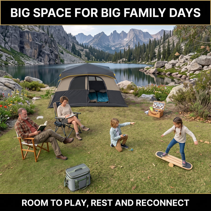 8–10 Person Instant Cabin Camping Tent with Room Divider - 10