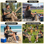 Heavy Duty Camping Chair with Cooler Storage – Single or Twin Pack - 10