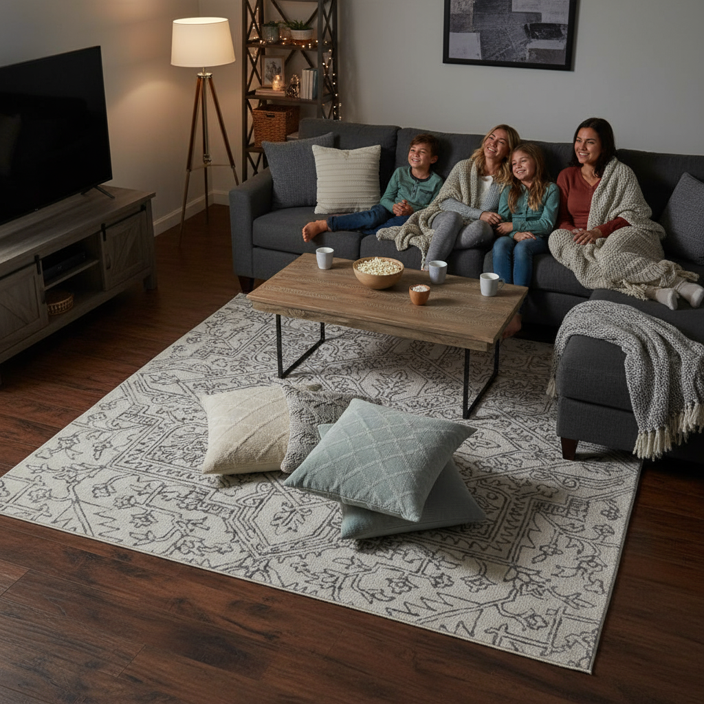 10' X 14' White and Gray Wool Oriental Hand Tufted Area Rug