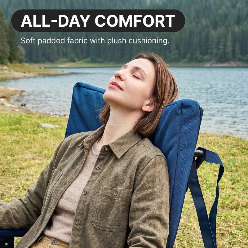 Oversized Folding Rocking Camping Chair with Padded Comfort & Portable Design - 10