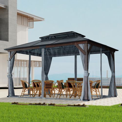 10' x 13' Hardtop Wood Gazebo