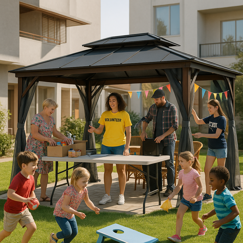 10' x 13' Hardtop Wood Gazebo