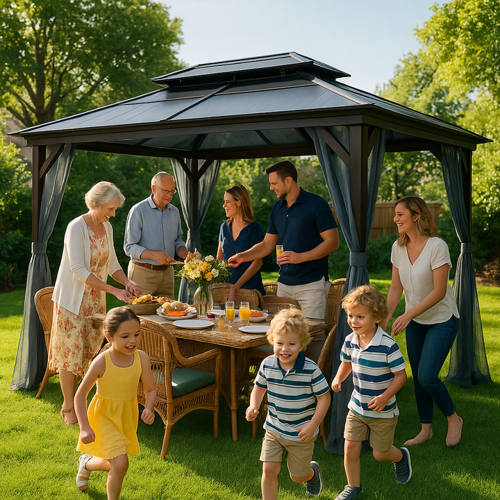 10' x 13' Hardtop Wood Gazebo