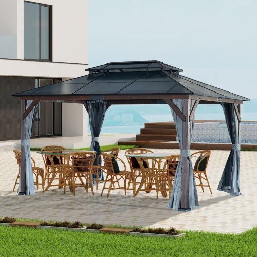 10' x 13' Hardtop Wood Gazebo