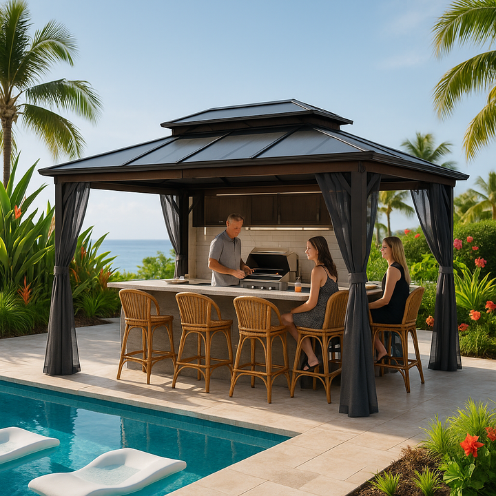 10' x 13' Hardtop Wood Gazebo