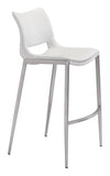 Ace Barstool White & Silver