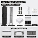 Included parts - carry bag, frame, top cover, four mesh sidewalls, stakes, ropes and manual - with open, partial and full enclosure modes
