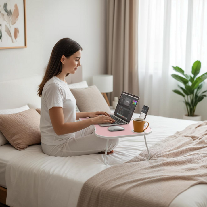 Ergonomic Portable Laptop Desk – Comfortable Work & Study Companion | Foldable Lap Desk | Trufairs