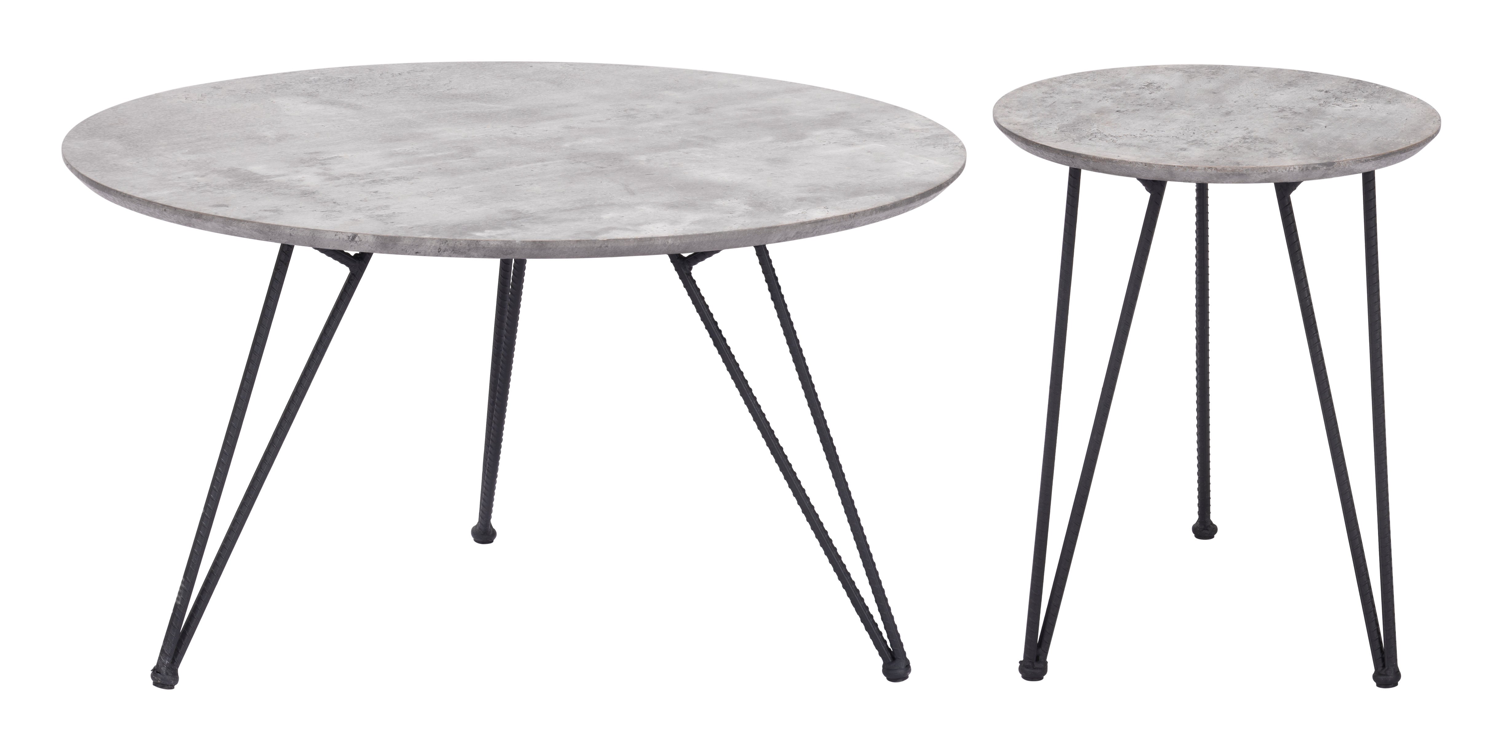 Kerris Coffee Table Set Gray & Black