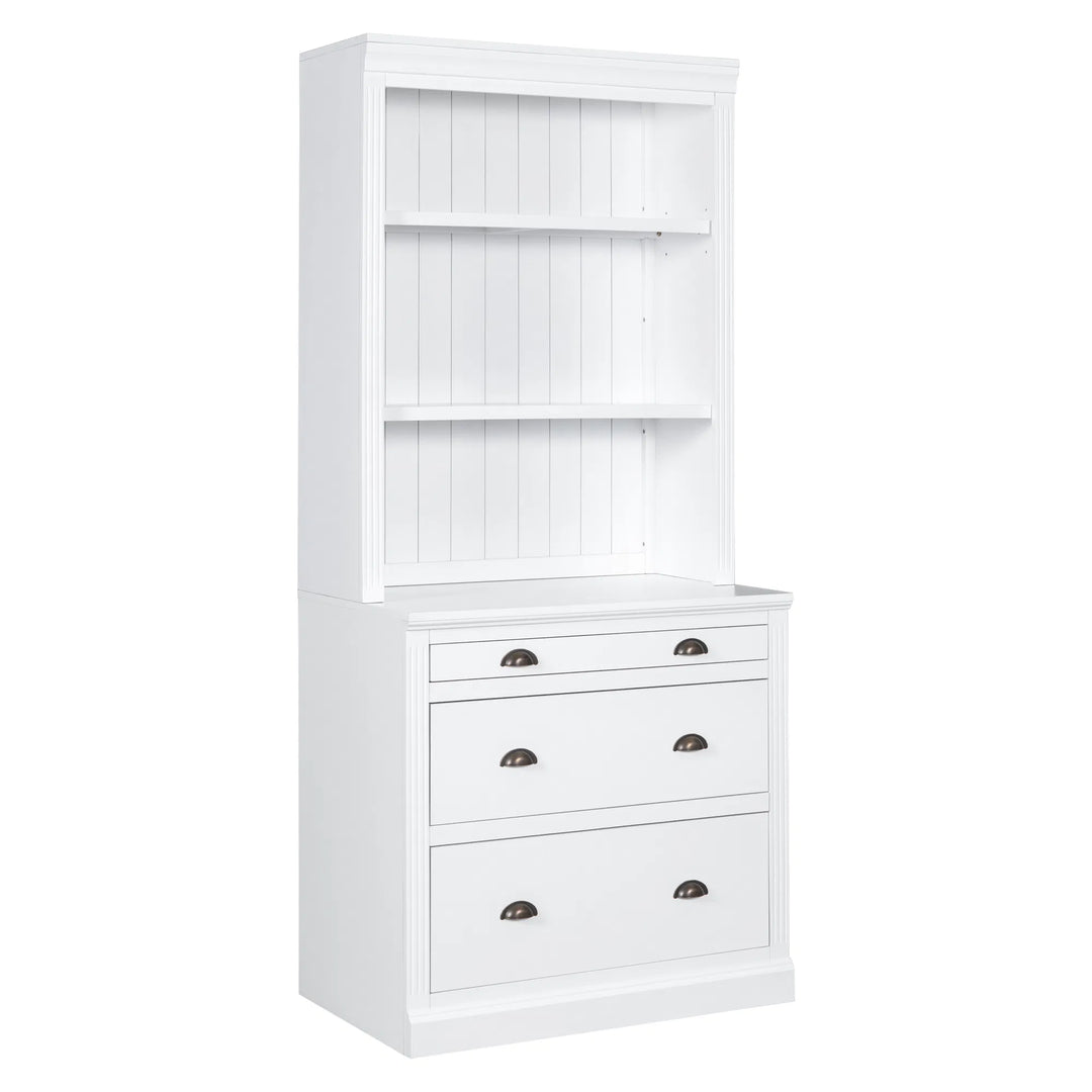 Premium 83.4" Tall LED Bookshelf with Storage - Modern Home Office Solution
