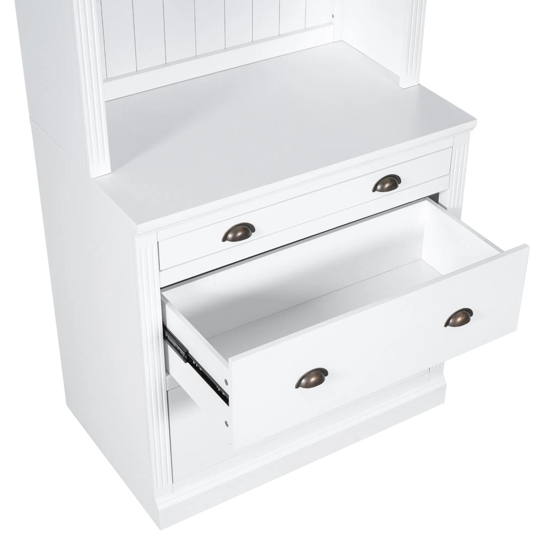 Premium 83.4" Tall LED Bookshelf with Storage - Modern Home Office Solution