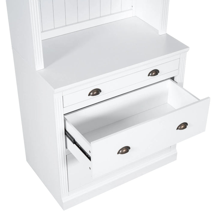 Premium 83.4" Tall LED Bookshelf with Storage - Modern Home Office Solution