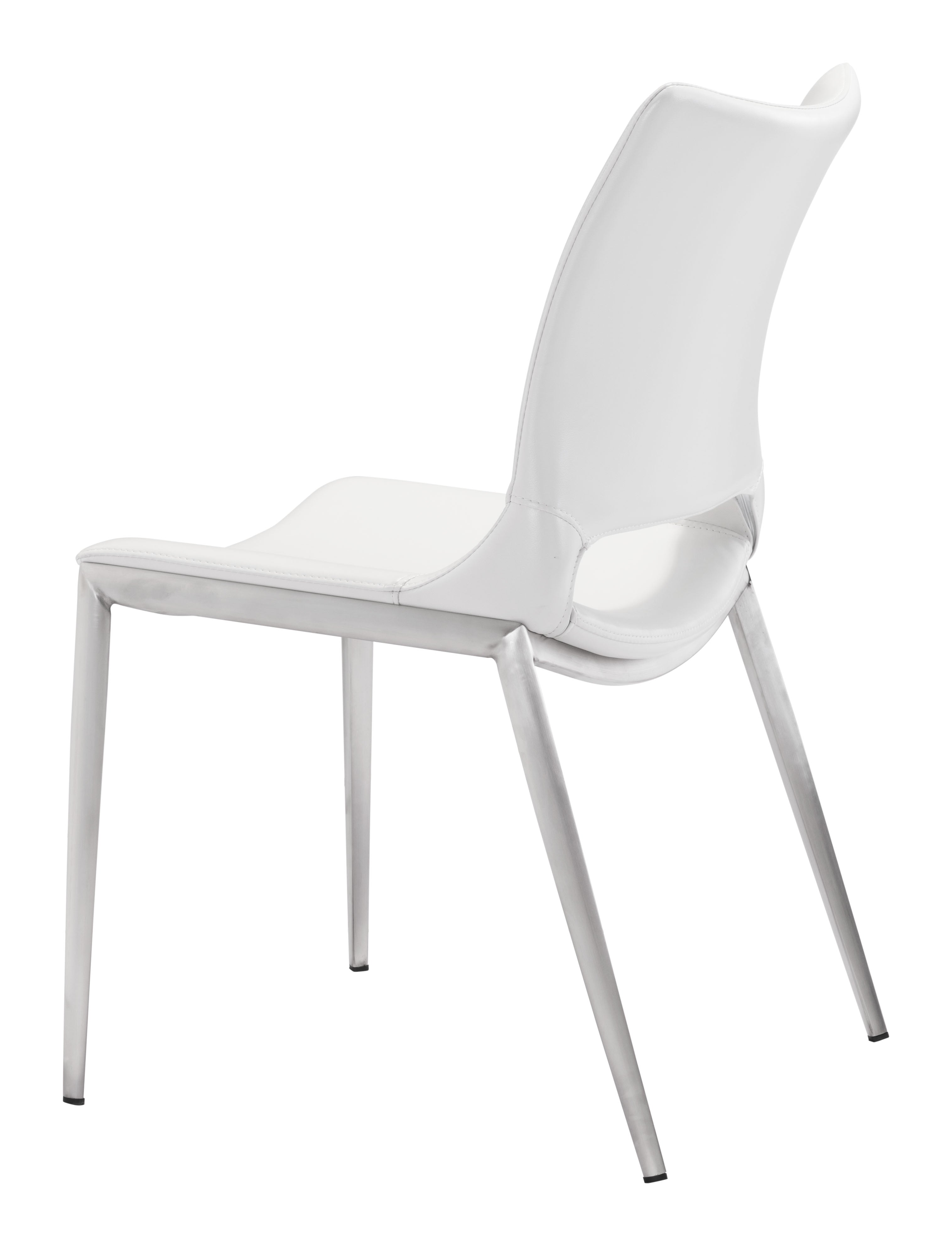 Ace Dining Chair White & Silver