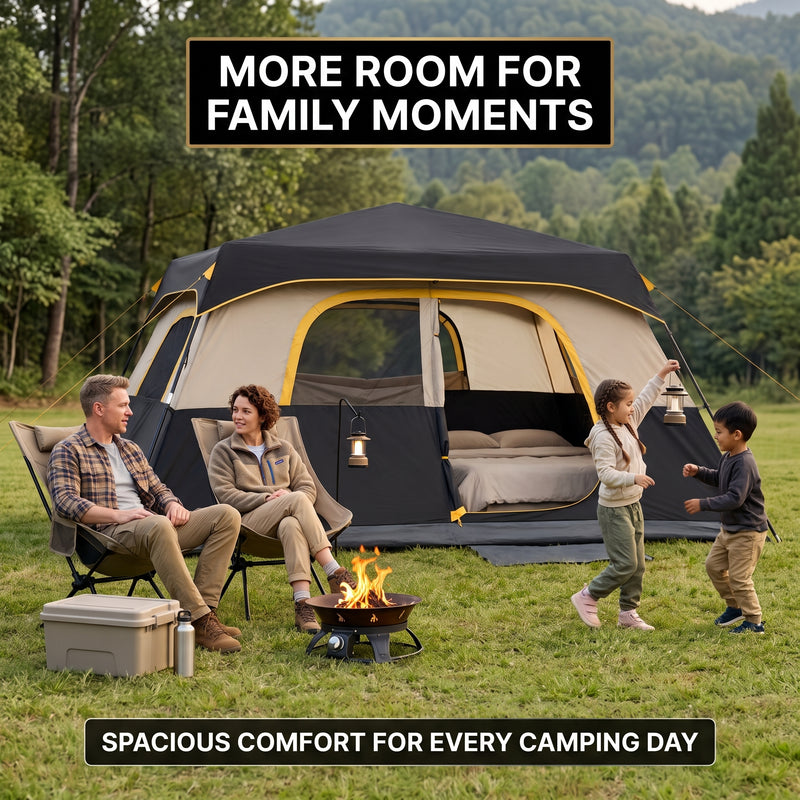 8–10 Person Instant Cabin Camping Tent with Room Divider - 11