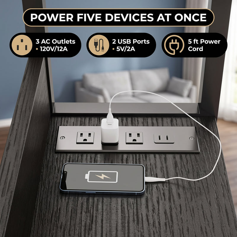C-SHAPED END TABLE WITH CHARGING STATION – ADJUSTABLE HEIGHT - 11