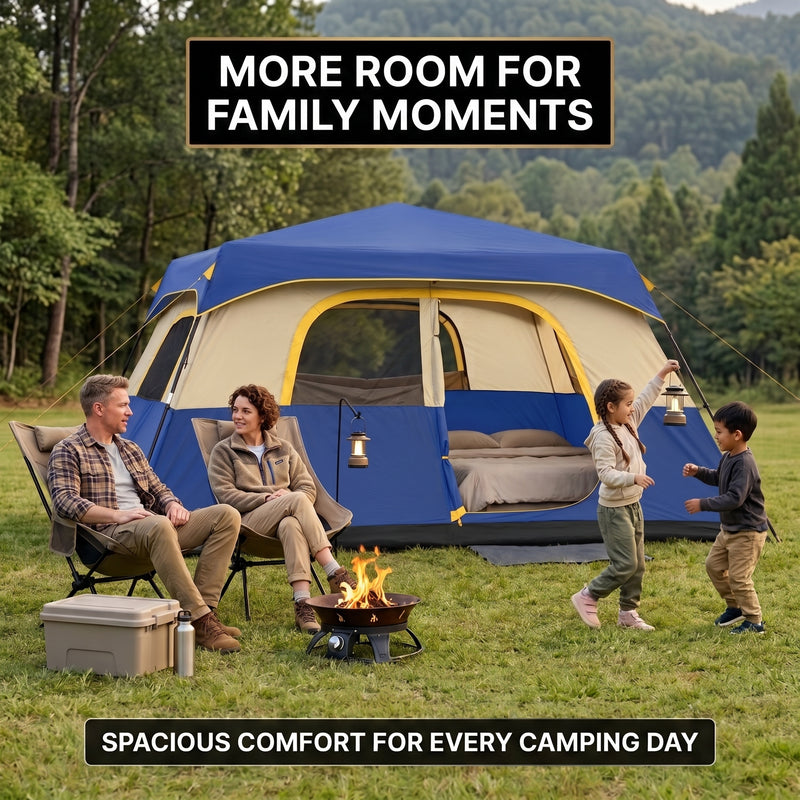 8–10 Person Instant Cabin Camping Tent with Room Divider - 11