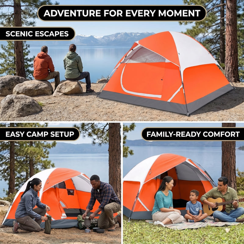 2-4 PERSON LIGHTWEIGHT BACKPACKING DOME CAMPING TENTS - 11