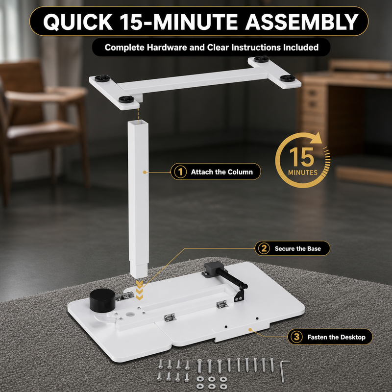 Adjustable Overbed Table With Wheels for Bed & Laptop - 11